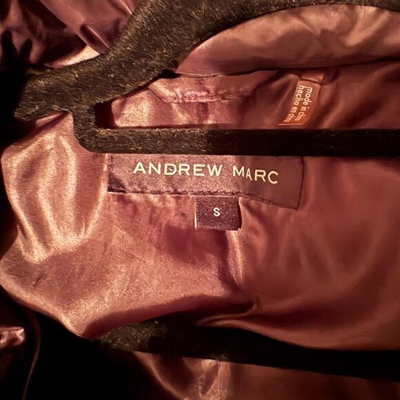 Andrew Marc Down Jacket Black Shiny Moto Zippers Puffer 650 Fill Size Small - Picture 13 of 13